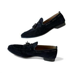 Zara Man Navy Blue Suede Loafers - Size 44